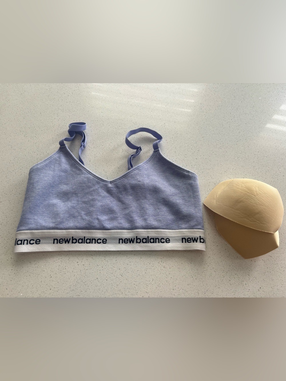 New Balance Light Purple Ribbed Sports Bralette with Removable Pads